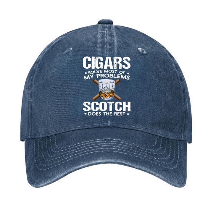 Cigars Solve Most Of Problems Adjustable Baseball Cap