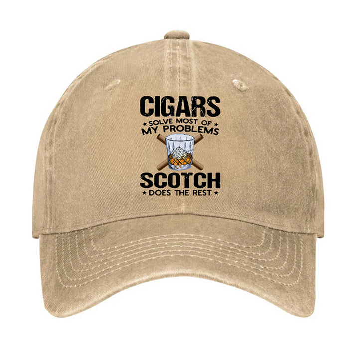 Cigars Solve Most Of Problems Adjustable Baseball Cap