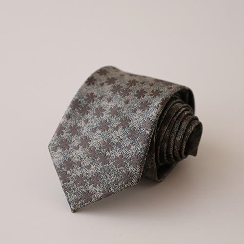 Men's Chocolate Flowers Mini Floral Pattern Necktie - image 1