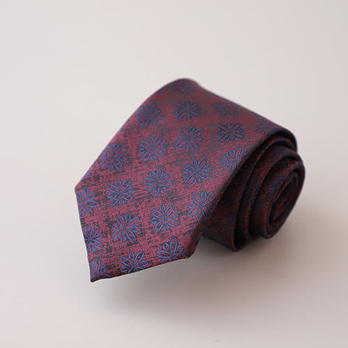 Men's Purple Green Flowers Tender Pattern Necktie - Purple - image 0