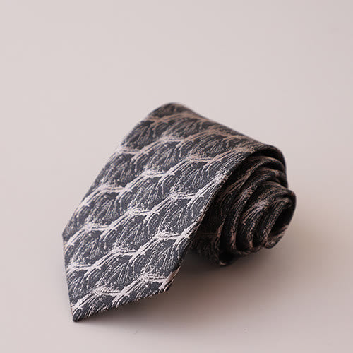 Men's Forest Branches Floral Pattern Necktie - Brown - image 2