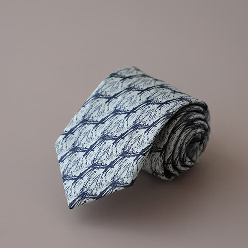 Men's Forest Branches Floral Pattern Necktie - Light Blue - image 0