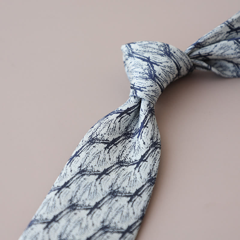 Men's Forest Branches Floral Pattern Necktie - image 1