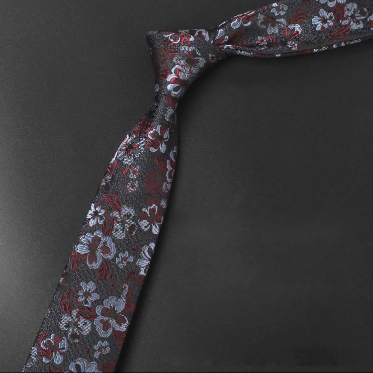 Men's Blooming Flowers Tender Pattern Necktie - Light Purple - image 8