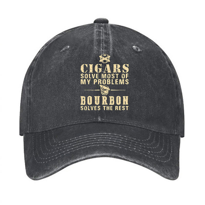 Bourbon Solve The Rest Problems Adjustable Baseball Cap