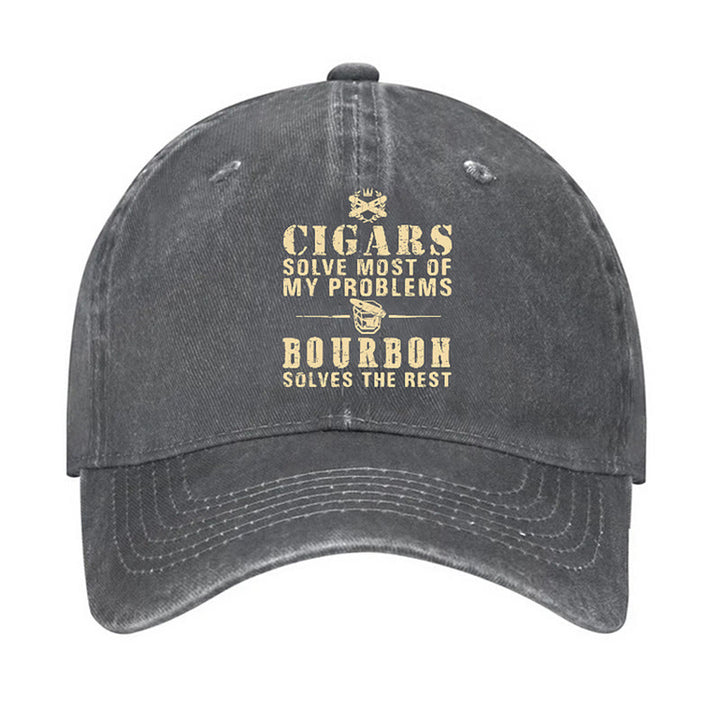 Bourbon Solve The Rest Problems Adjustable Baseball Cap