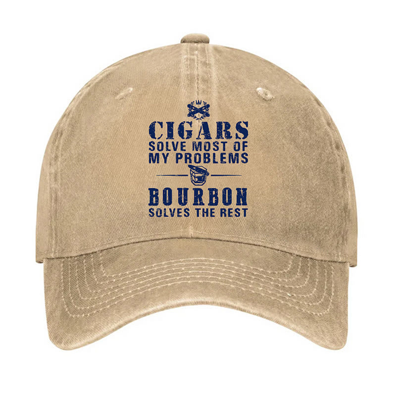 Bourbon Solve The Rest Problems Adjustable Baseball Cap