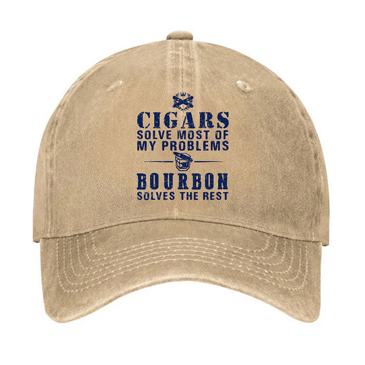 Bourbon Solve The Rest Problems Adjustable Baseball Cap