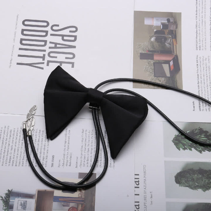 Creative Black White Oversized Bow Tie Bolo Tie