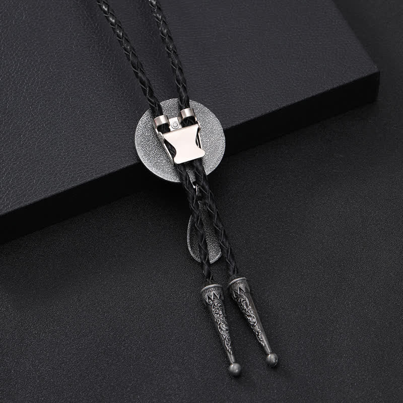 West Horse Carving Detailed Bolo Tie with Little Pendant