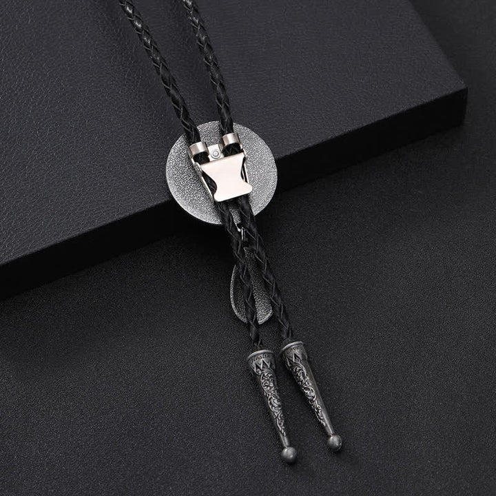 West Horse Carving Detailed Bolo Tie with Little Pendant