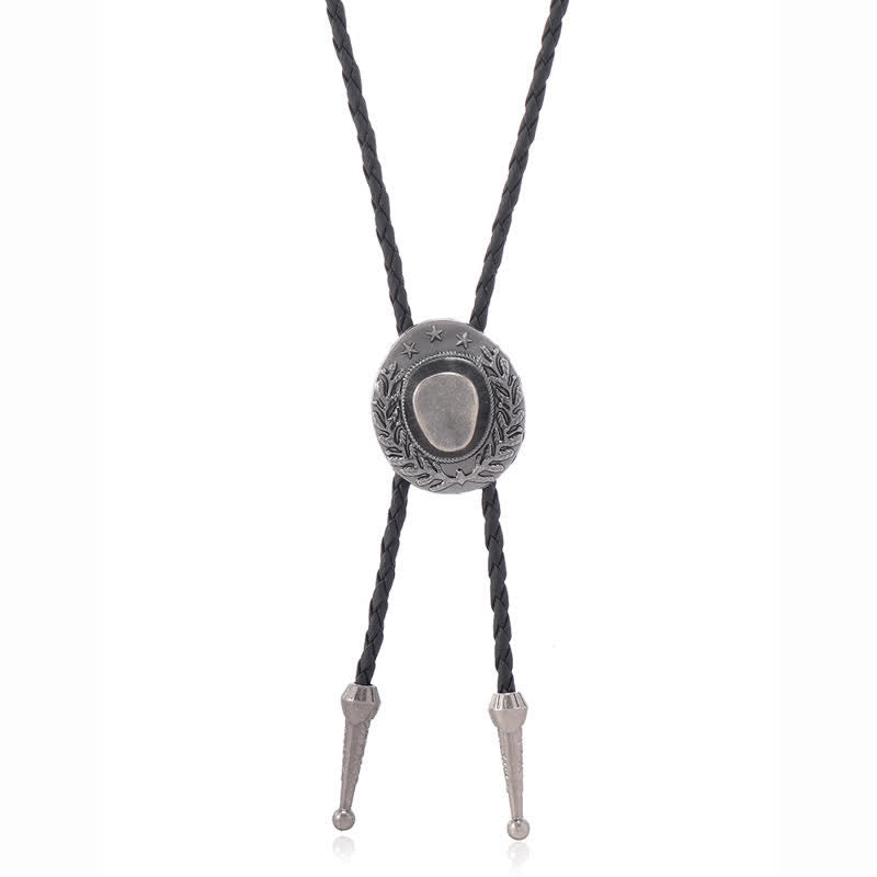Bronze Charm Cowboy Hat Pendant Bolo Tie - image 5