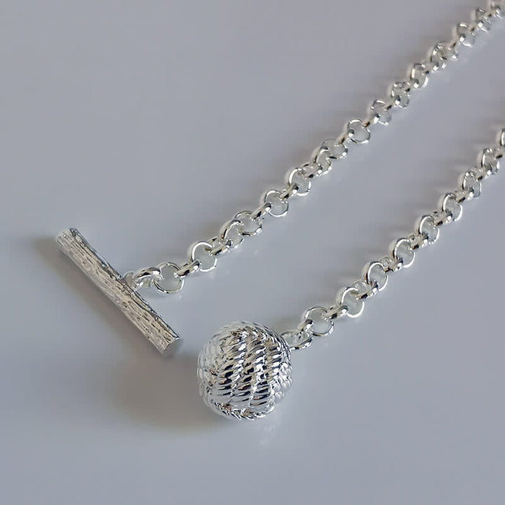 Men's Sailor Knot Lapel Chain Collar Brooch with Hanging Chain