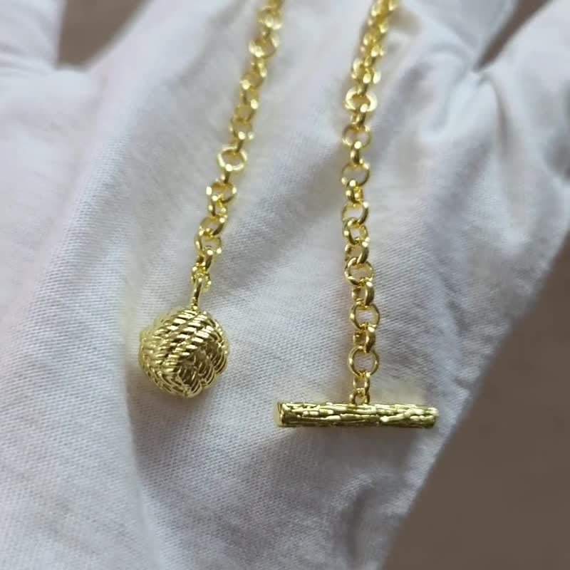 Men's Sailor Knot Lapel Chain Collar Brooch with Hanging Chain - image 4