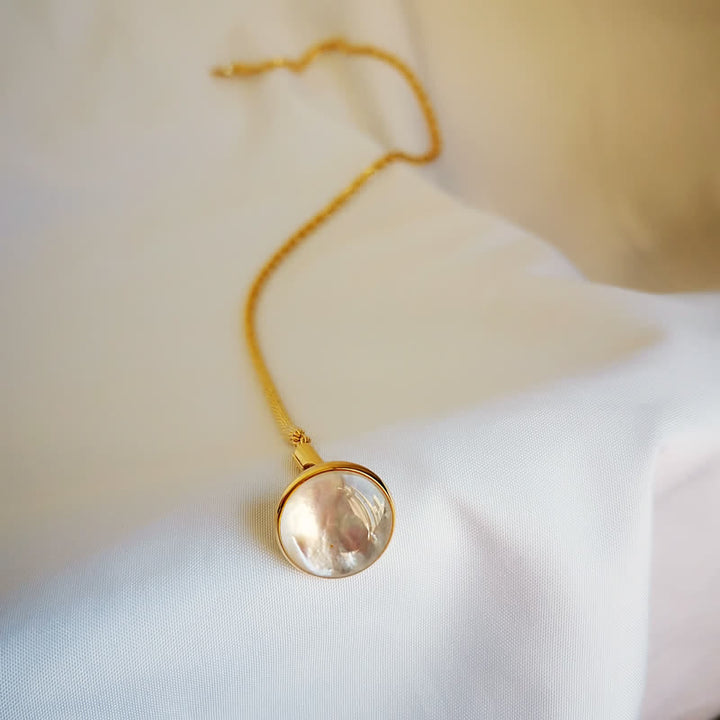 Men's Natural Seashell Lapel Chain Suit Brooch with Hanging Chain - image 6
