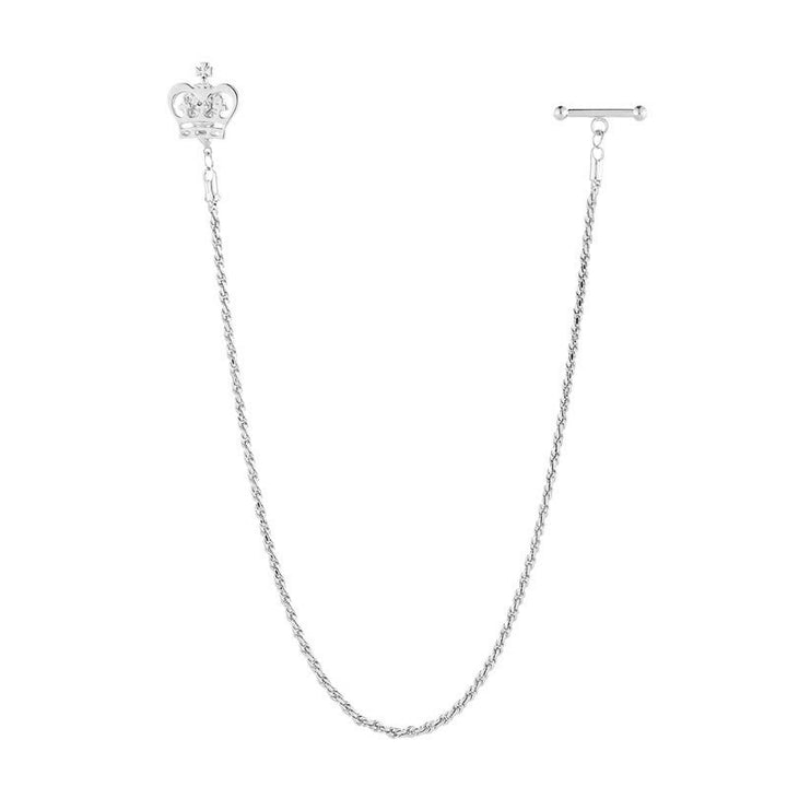Men's Shirt Tuxedo Stud Lapel Chain Suit Brooch with Hanging Chain - image 3