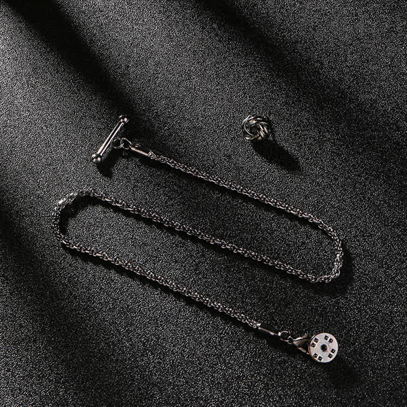 Men's Shirt Tuxedo Stud Lapel Chain Suit Brooch with Hanging Chain - Lucky Knot - Gray - image 10