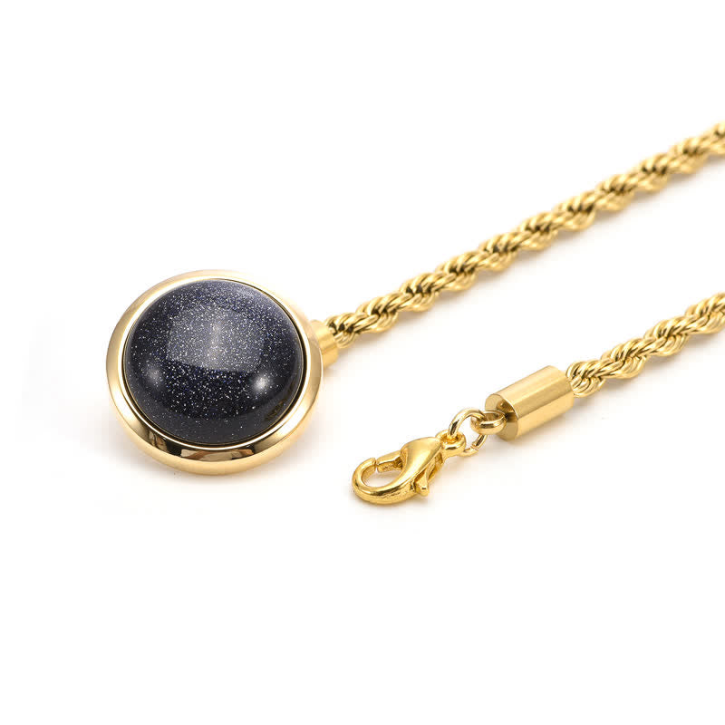 Men's Classic Natural Gemstone Lapel Chain Suit Brooch With Hanging Chain - image 2