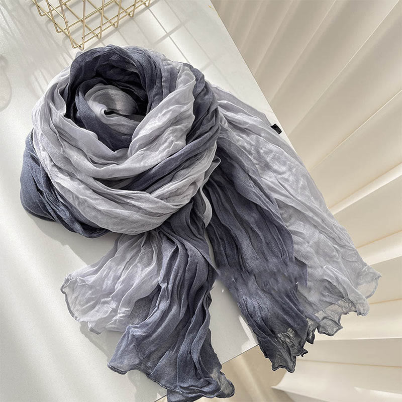 Women's Gradient Solid Color Thin Scarf - Gradient Gray - image 18