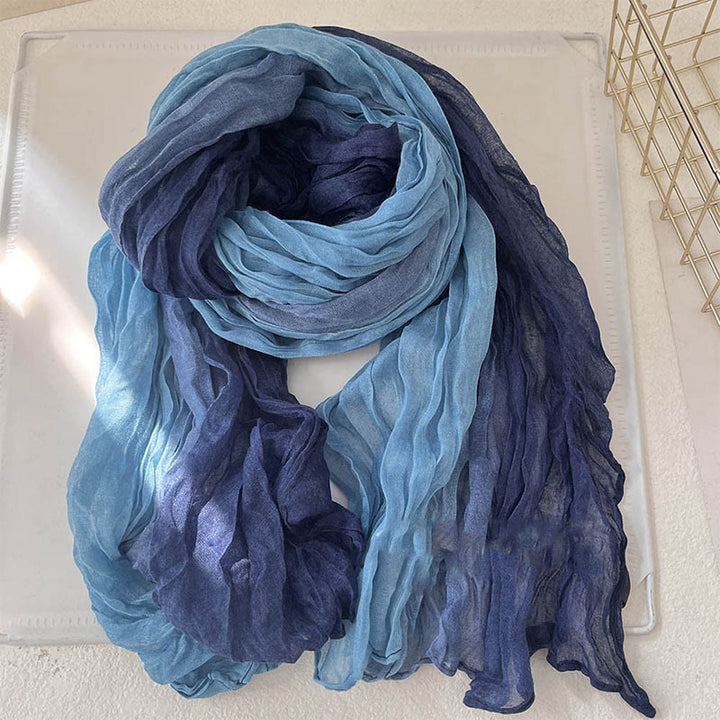 Women's Gradient Solid Color Thin Scarf - Gradient Blue - image 0