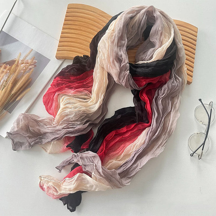Women's Gradient Solid Color Thin Scarf - Red Black Gray - image 27