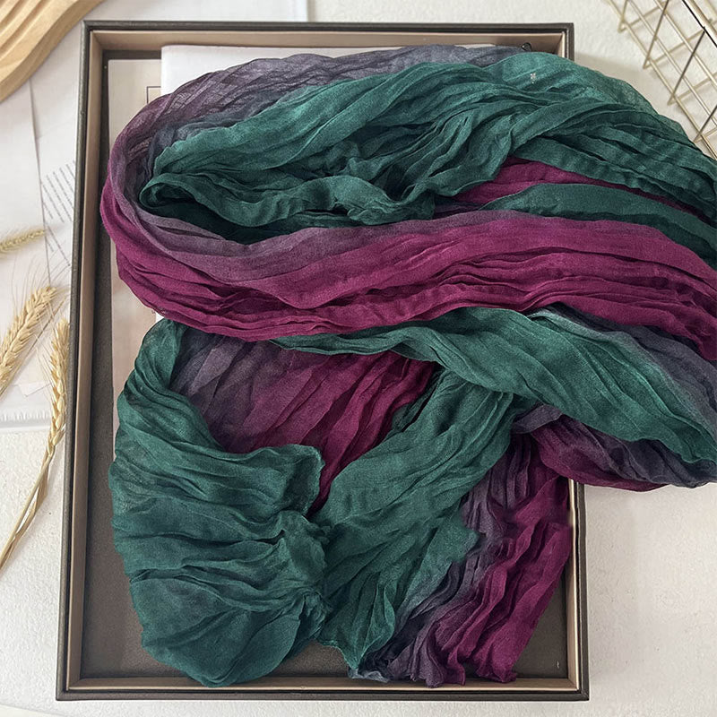 Women's Gradient Solid Color Thin Scarf - Green Red - image 10