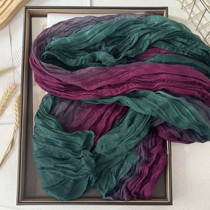 Women's Gradient Solid Color Thin Scarf - Green Red - image 10