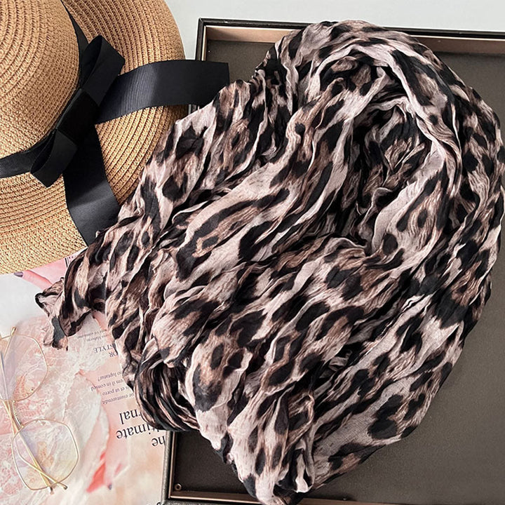 Women's Gradient Solid Color Thin Scarf - Leopard Beige - image 21