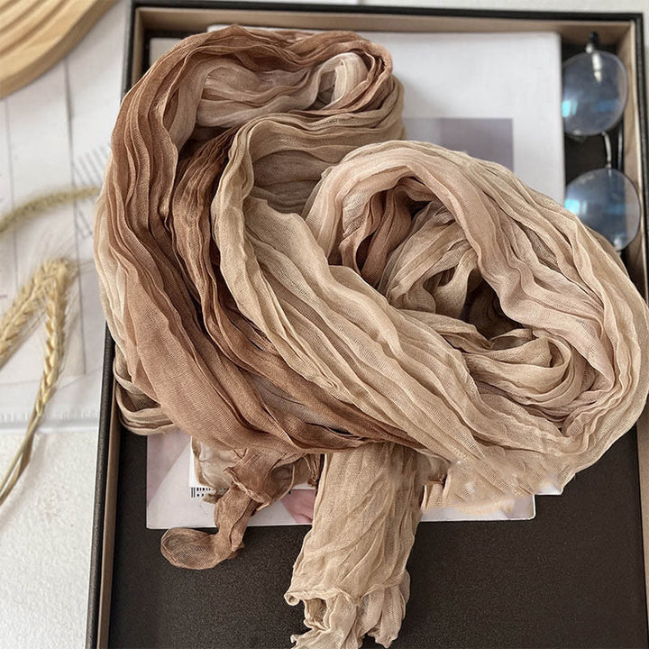 Women's Gradient Solid Color Thin Scarf - Beige Camel - image 12