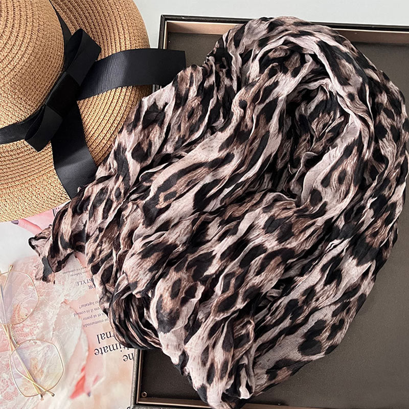 Women's Gradient Solid Color Thin Scarf - Leopard Beige - image 21