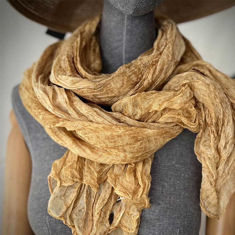 Women's Retro Tie Dye Color Thin Scarf - image 1
