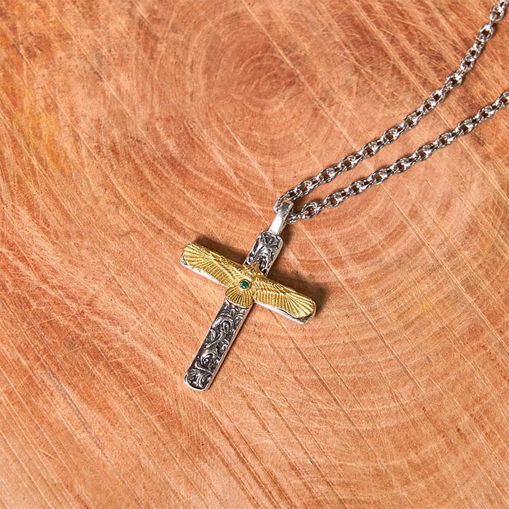 Eagle Wings DIY Hidden Knife Belt Buckle With Eagle Cross Necklace Bundle Set - image 3