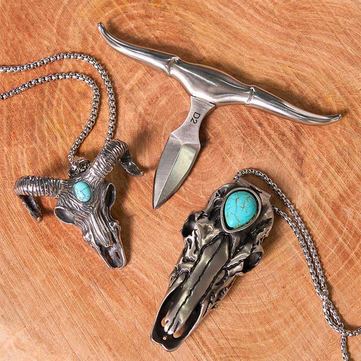 Longhorn Bull Pendant Turquoise Ram Horn Head Necklace Bundle Set (PRE-SALE) - image 1