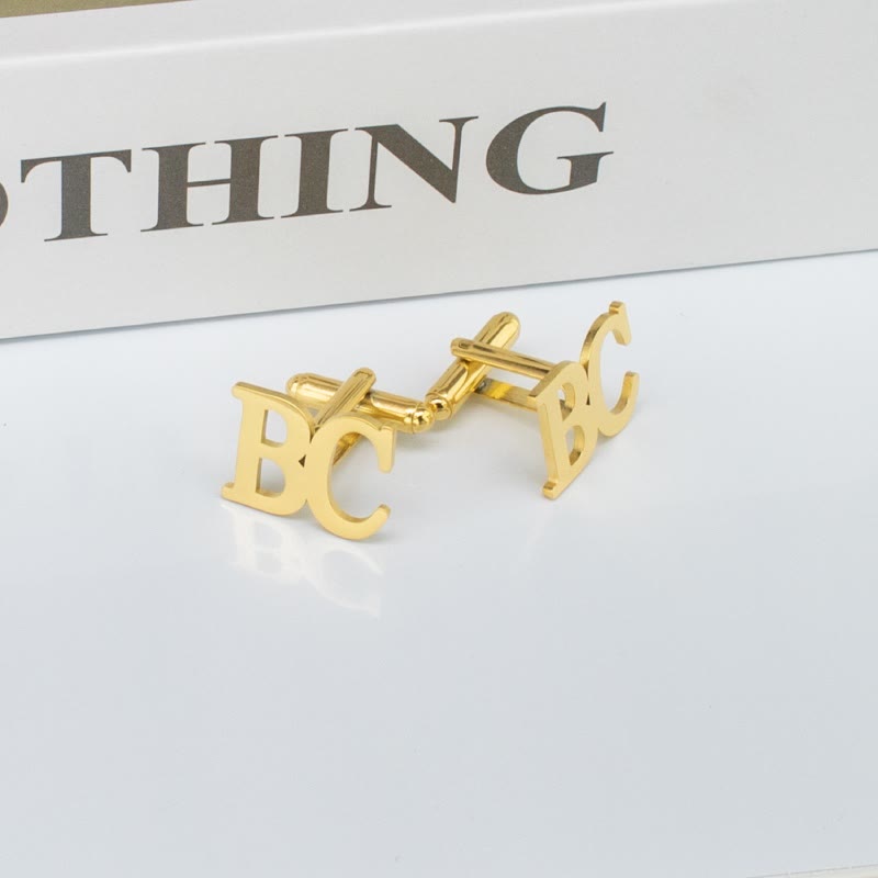 1 Pair Custom Letter Button Covers Set Suit Cufflinks