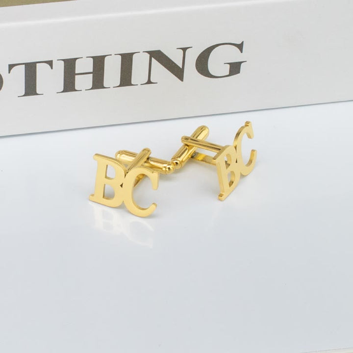 1 Pair Custom Letter Button Covers Set Suit Cufflinks