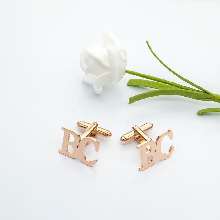 1 Pair Custom Letter Button Covers Set Suit Cufflinks