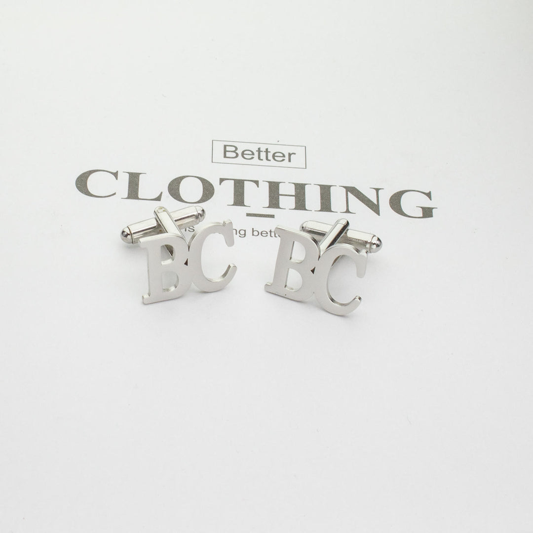 1 Pair Custom Letter Button Covers Set Suit Cufflinks