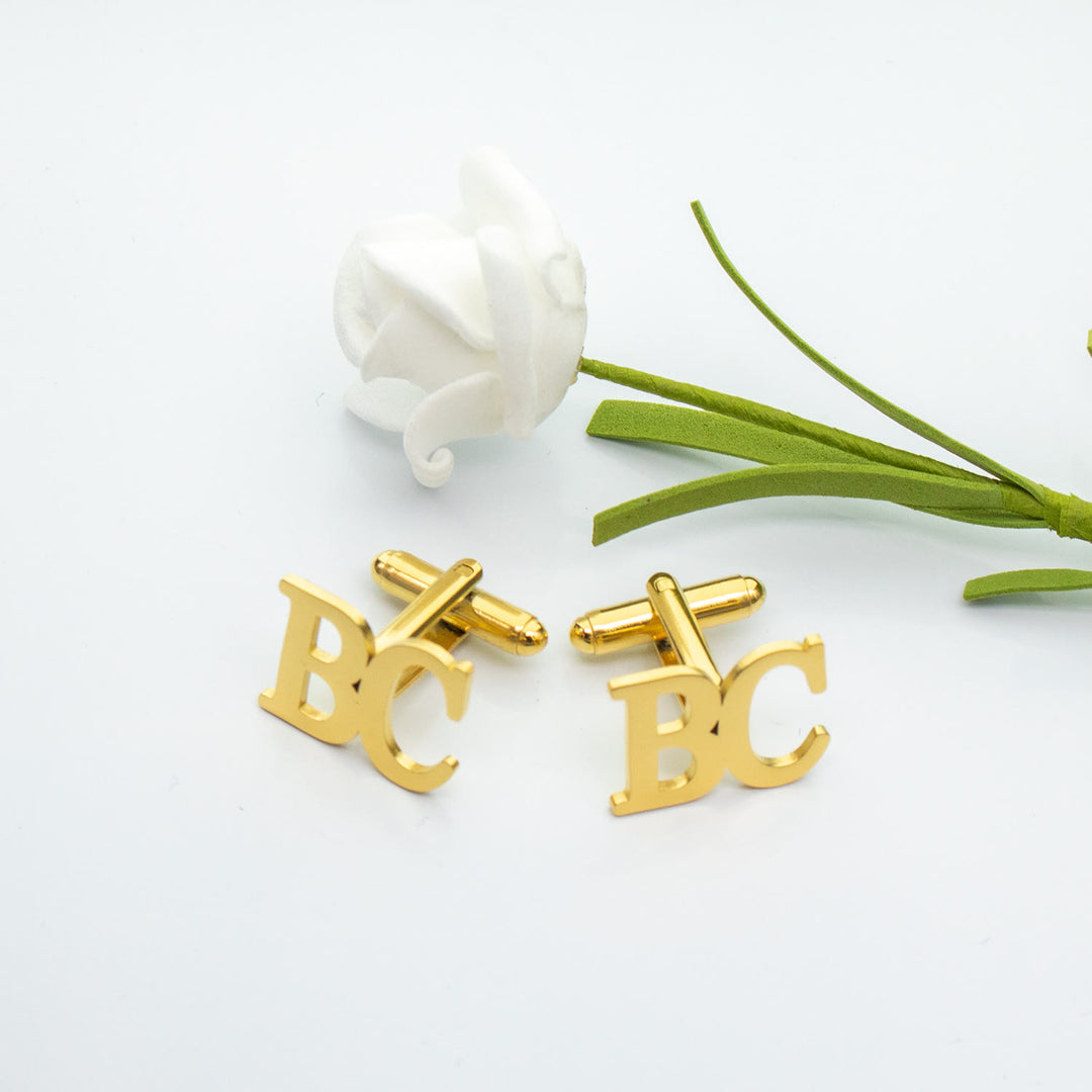 1 Pair Custom Letter Button Covers Set Suit Cufflinks