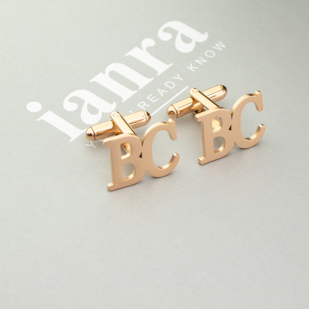 1 Pair Custom Letter Button Covers Set Suit Cufflinks