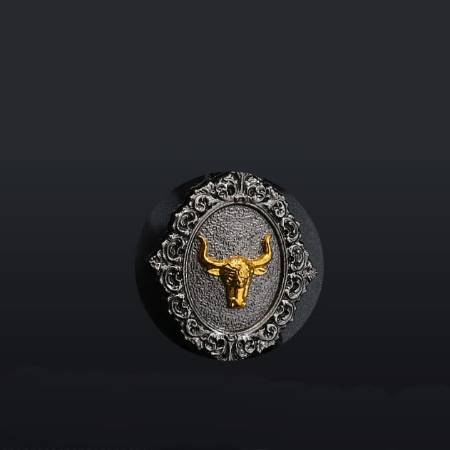 Western Cowboy Gold Longhorn's Head Bolo Tie