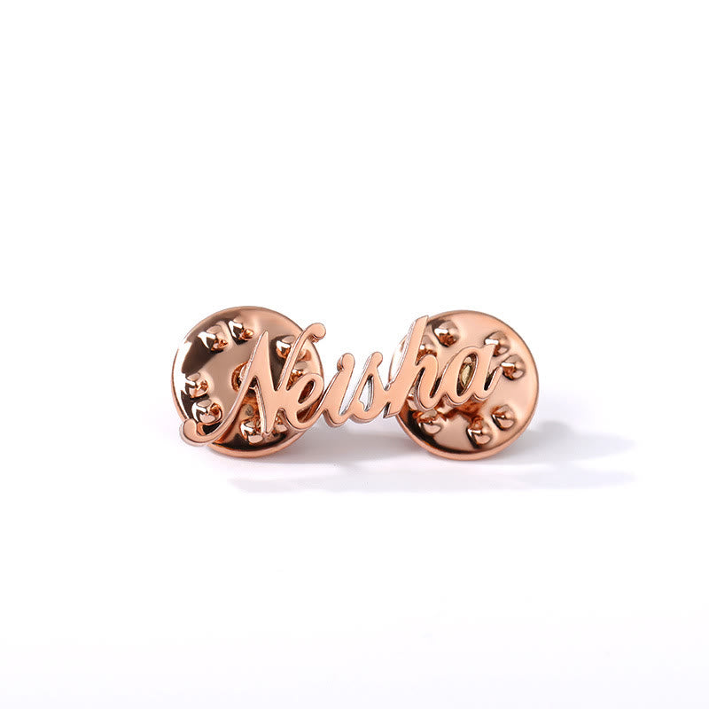 Custom Your Name Brooch Stainless Steel Suit Accessories - Rose Gold - image 7