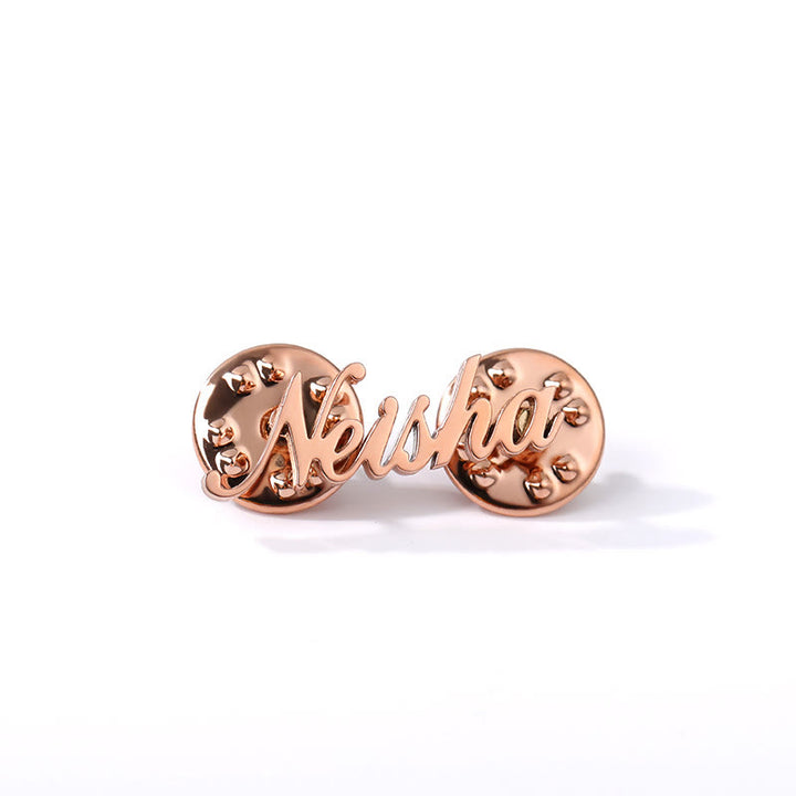 Custom Your Name Brooch Stainless Steel Suit Accessories - Rose Gold - image 7