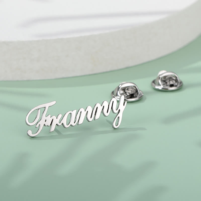 Custom Your Name Brooch Stainless Steel Suit Accessories - image 1