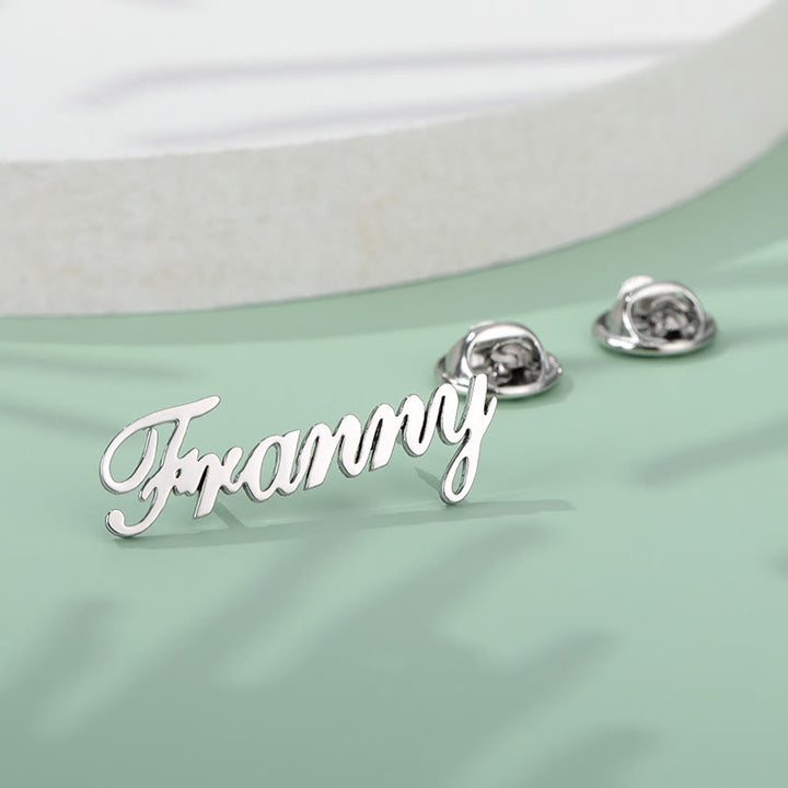 Custom Your Name Brooch Stainless Steel Suit Accessories - image 1