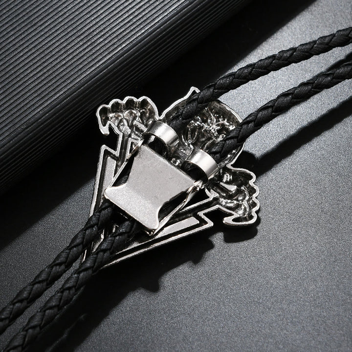 Western Vintage Tiger Skull With Sharp Teeth Bolo Tie