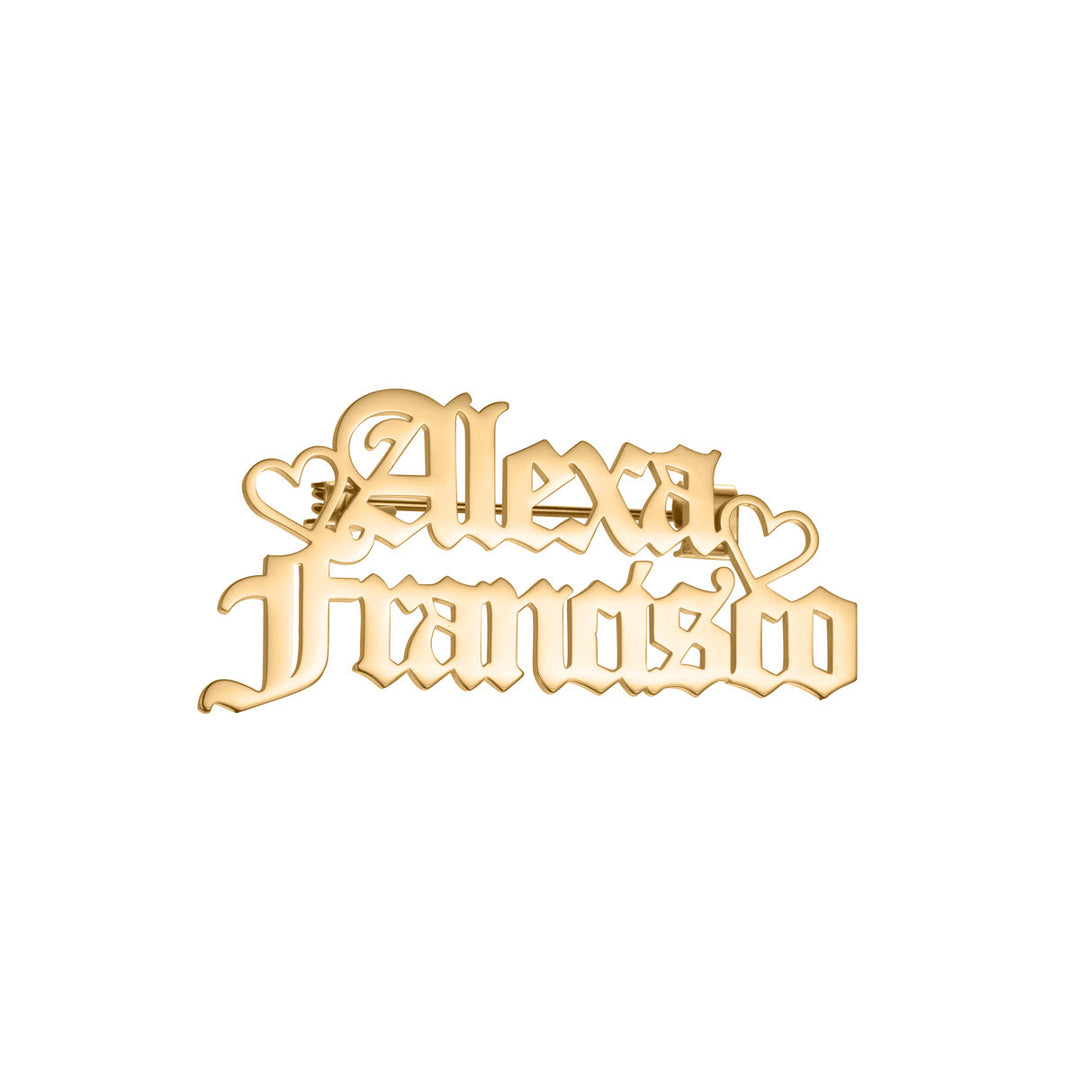 Custom Two Names Brooch Stainless Steel Suit Accessories - image 5
