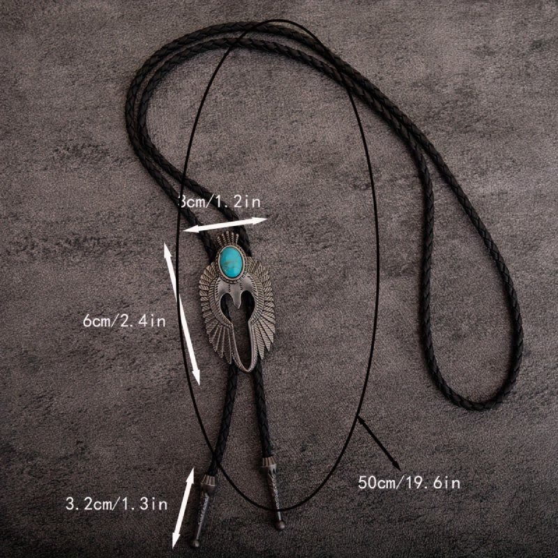 Vintage Turquoise Angel's Wings Bolo Tie - image 5