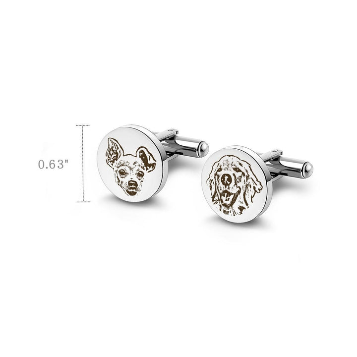 1 Pair Custom Pet Portrait Button Covers Set Cufflinks