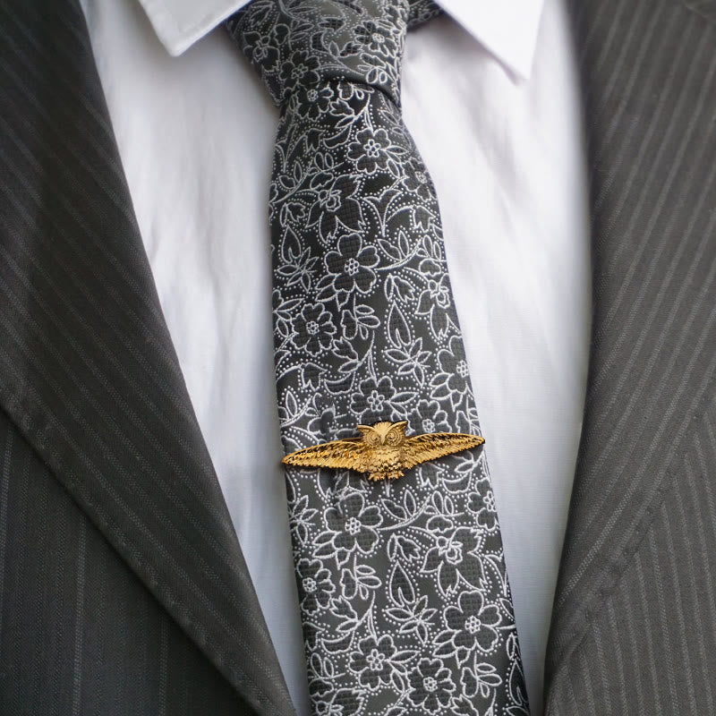 Gold Flying Owl Tie Bar For Men's Wear - image 4