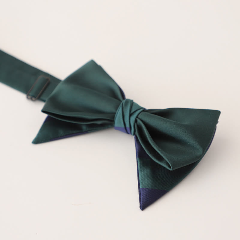 Oversized Paisley Adjustable Two-Layer Satin Bow Tie - Style #13 - image 15